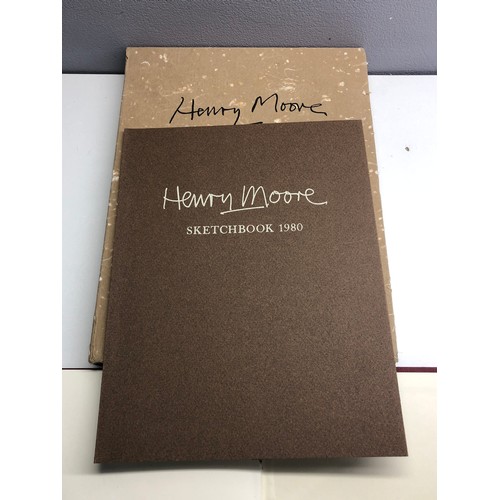 418 - Rare Henry moore signed limited edition sketchbooks signed inside back cover 2 books in outer case