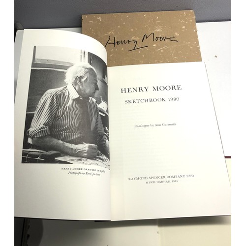 418 - Rare Henry moore signed limited edition sketchbooks signed inside back cover 2 books in outer case