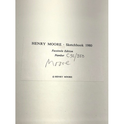 418 - Rare Henry moore signed limited edition sketchbooks signed inside back cover 2 books in outer case