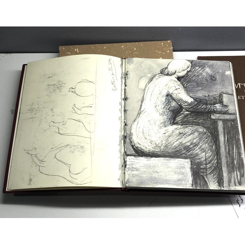 418 - Rare Henry moore signed limited edition sketchbooks signed inside back cover 2 books in outer case