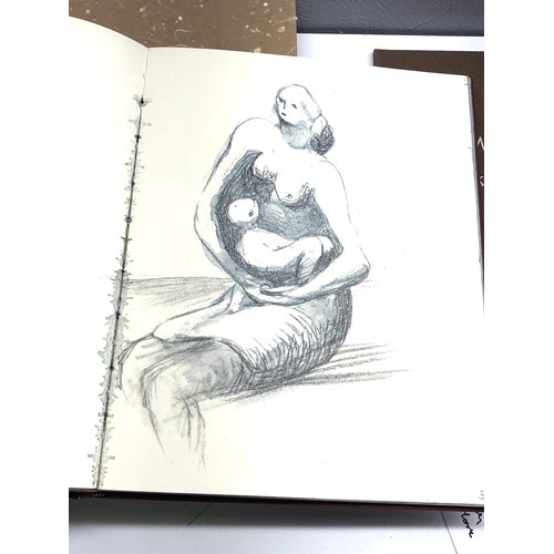 418 - Rare Henry moore signed limited edition sketchbooks signed inside back cover 2 books in outer case