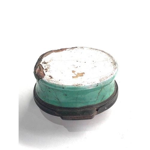 419 - 18th Century english enamel snuff box age related wear and enamel damage as shown