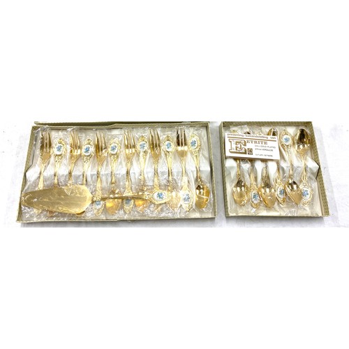 449 - 2, 24ct Plated etrite cutlery sets