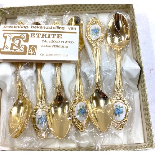 449 - 2, 24ct Plated etrite cutlery sets