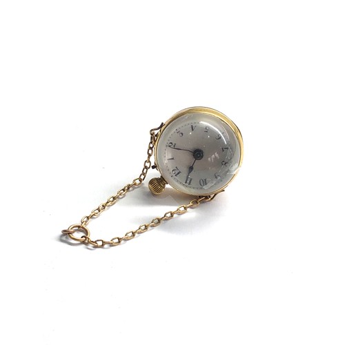 441 - Antique 18ct gold mounted crystal ball pendant watch