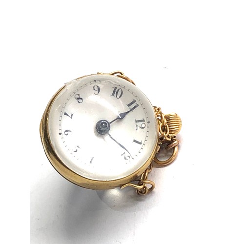 441 - Antique 18ct gold mounted crystal ball pendant watch