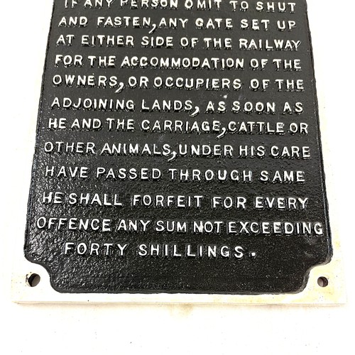 68 - Original cast Irish S L & N C R (Sligo, Leitrim & Northern Counties Railway) sign / notice 8 vic cp2... 