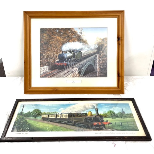 81 - 2 Framed train prints to include Hagley Hall by Barry Price, Travel Inn 1895, approximate measuremen... 