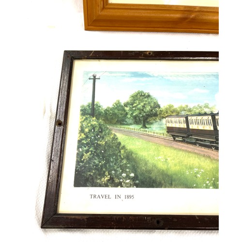 81 - 2 Framed train prints to include Hagley Hall by Barry Price, Travel Inn 1895, approximate measuremen... 