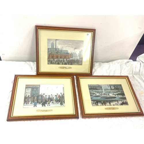 88 - Set 3 Lowry prints, approximate measurement of frame: 12 by 15.5 inches