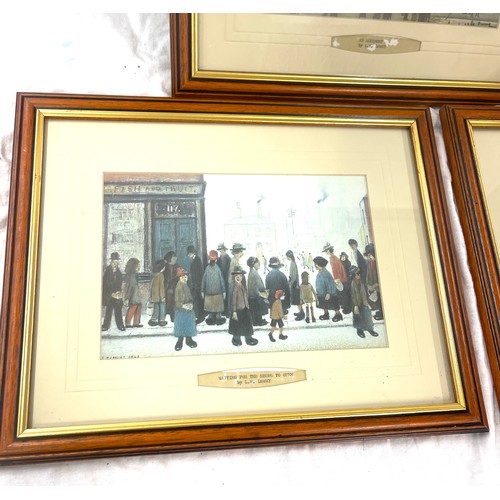 88 - Set 3 Lowry prints, approximate measurement of frame: 12 by 15.5 inches