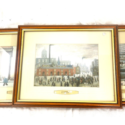 88 - Set 3 Lowry prints, approximate measurement of frame: 12 by 15.5 inches