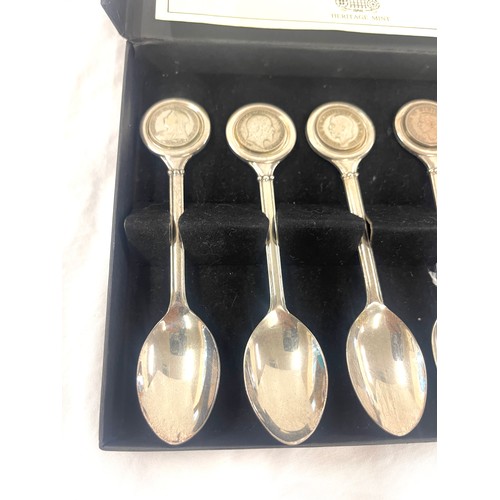 465 - Set Monarch silver plated coin spoons