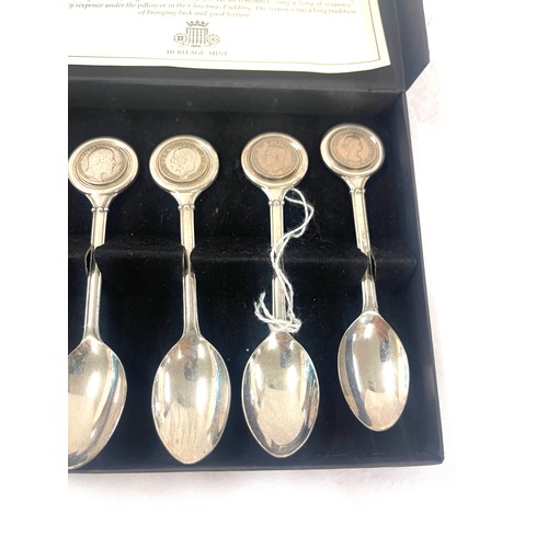 465 - Set Monarch silver plated coin spoons