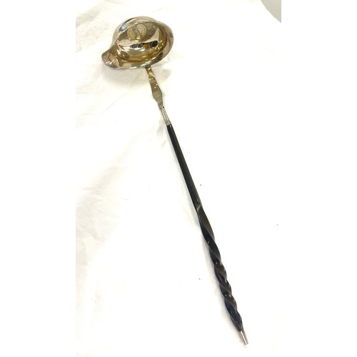 477 - Silver and bone toddy spoon together with coin inlay ladle