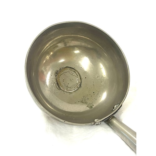 477 - Silver and bone toddy spoon together with coin inlay ladle