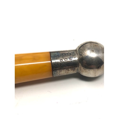 417 - Boxed antique silver & amber cigarette holder measures approx 11cm long comes in fitted box