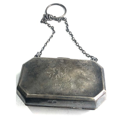 391 - Antique silver purse fitten interior Birmingham silver hallmarks weight 71g