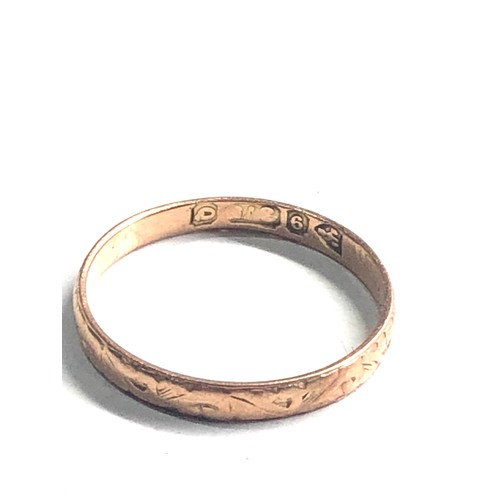 78 - Antique 9ct gold wedding band 1.1g