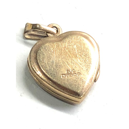 90 - Small 9ct gold heart locket weight 1.9g