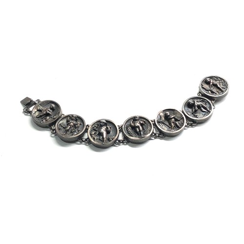 410 - Antique white metal Cherub bracelet