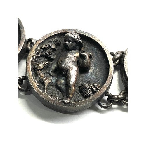 410 - Antique white metal Cherub bracelet