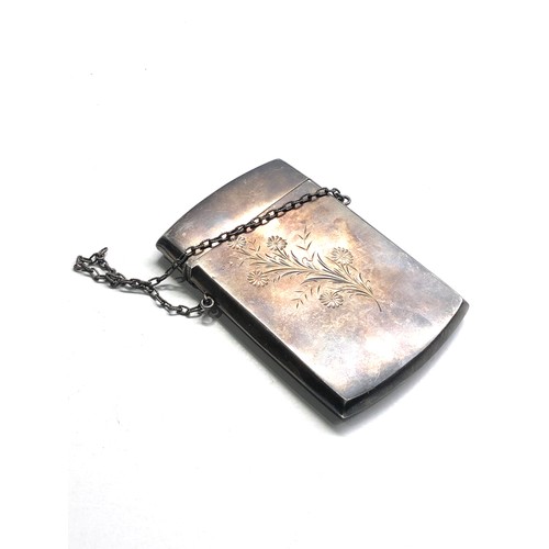 14 - Antique sterling silver chatelaine card case weight 63g