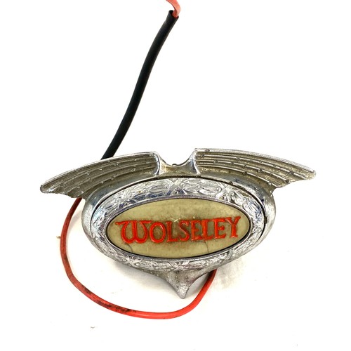 459 - Vintage Wolseley classic car illuminated badge, untested