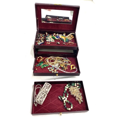 468 - Selection of Vintage and later costume jewellery and jewellery box