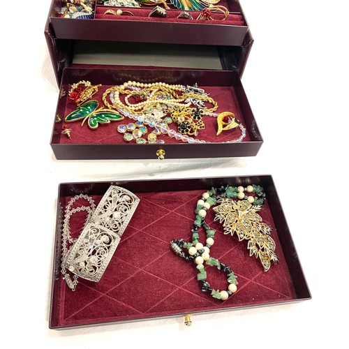 468 - Selection of Vintage and later costume jewellery and jewellery box