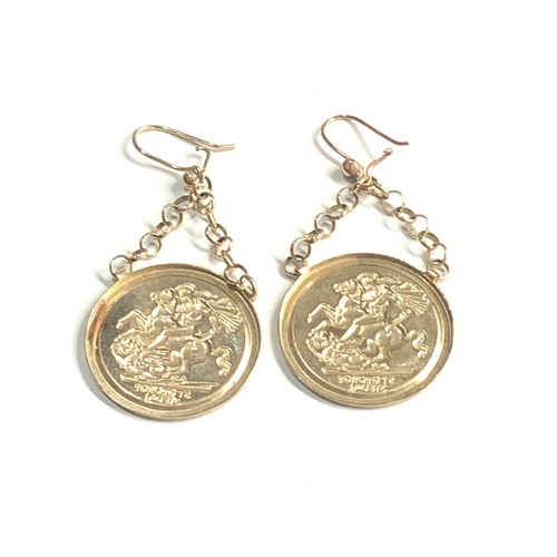 134 - 9ct gold coin type earrings weight 3.1g