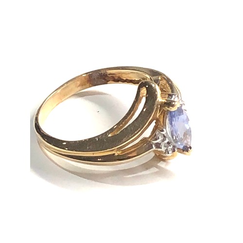 140 - 14ct gold tanzanite & diamond ring weight 3.4g