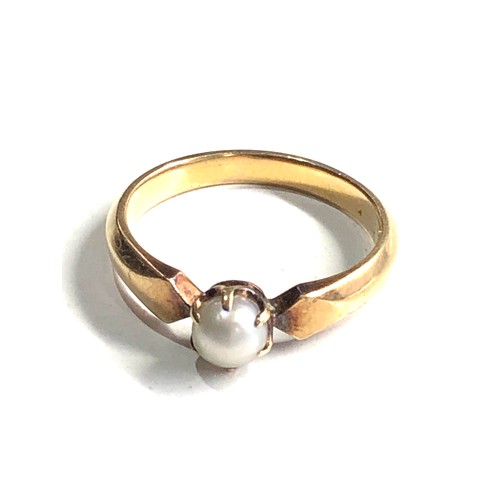 145 - Antique 18ct  gold pearl ring weight 3.8g