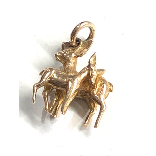 158 - Vintage 9ct gold deer charm weight 2.4g