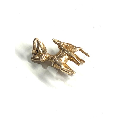 158 - Vintage 9ct gold deer charm weight 2.4g