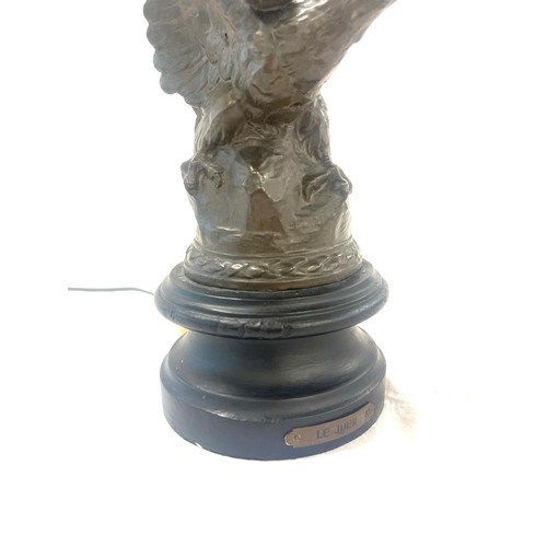 248 - Le Jour spelter lamp figurine, overall height: 29 inches