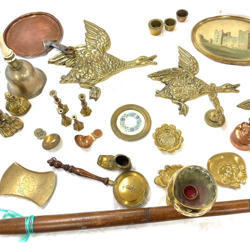 218 - Large selection of brass and copper ware