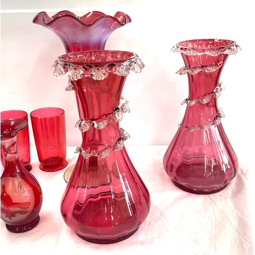 262 - Selection of antique and later Cranberry glass to include vases, bowls etc