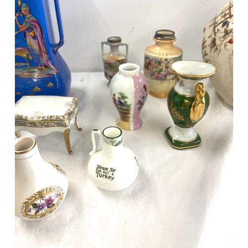 260 - Selection of collectable jugs and vases to include Royal Worcester, silver rimmed vase etc