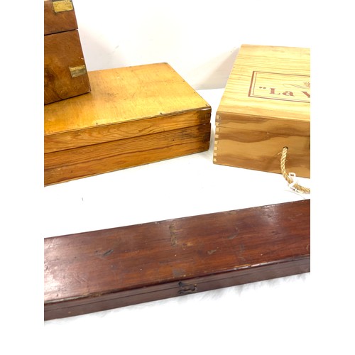 306 - Selection 4 wooden boxes to include writing slope, wine box etc