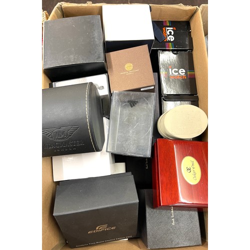 317 - Selection of EMPTY watch boxes, branded includes Links of London, Hugo Boss etc