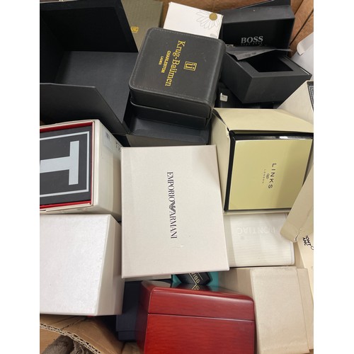 317 - Selection of EMPTY watch boxes, branded includes Links of London, Hugo Boss etc