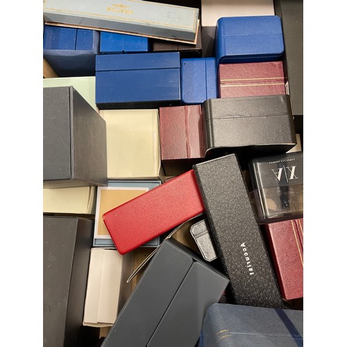 313 - Selection of EMPTY watch boxes, branded includes Hugo Boss, Citizen, Armani etc