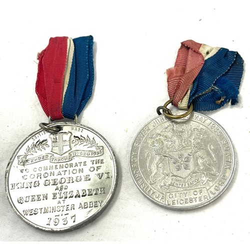 453 - 2 World War medals includes King George 6th Coronation medal, king George 5th silver Jubilee Medal b... 