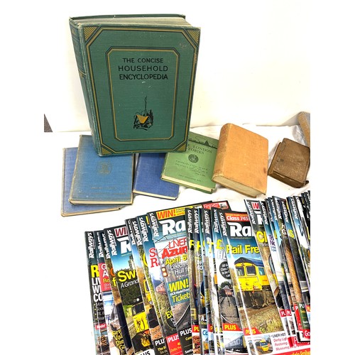 190 - Selection of vintage books includes 1840s Robbie Burns, large selection of railway magazines etc