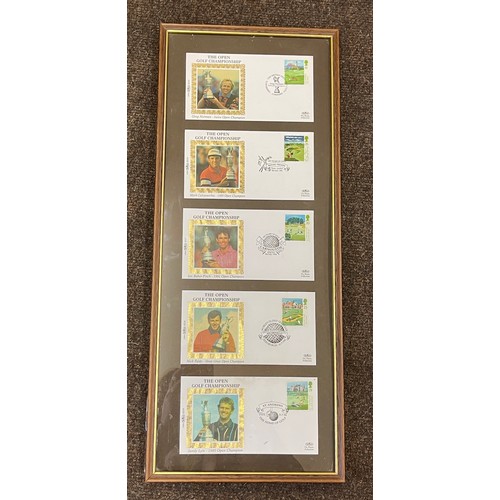 90 - Framed The Open Golf Championship 1st day stam covers