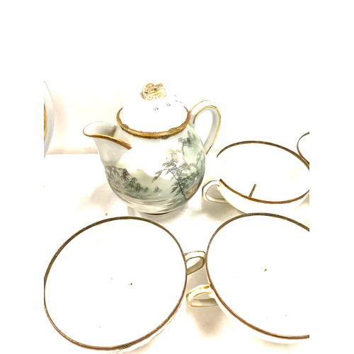 417 - Part Japanese hand painted dinner/ tea service approx 33 pieces