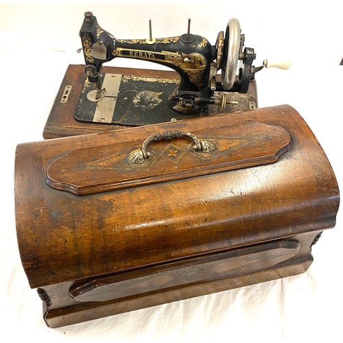 178 - Vintage cased Serenta sewing machine