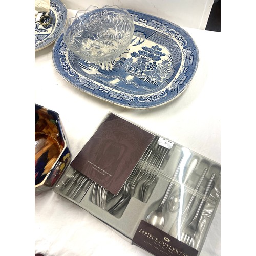 205 - Large selection of miscellaneous includes Viners cutlery set, pottery, glassware etc