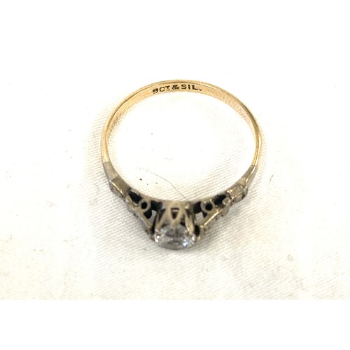 467 - 9ct gold and silver stone set ring, 9ct gold shank